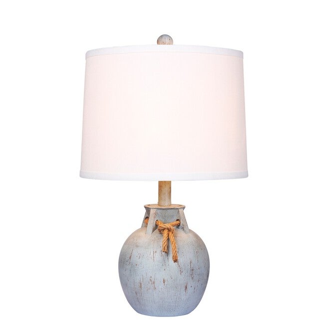 Antique Blue Resin 22 inches Table Lamp, BLUE, hi-res image number null