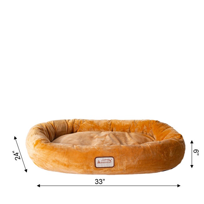 Bolstered Pet Bed and Mat, ultra-soft Dog Bed, Brown, Medium, , alternate image number null