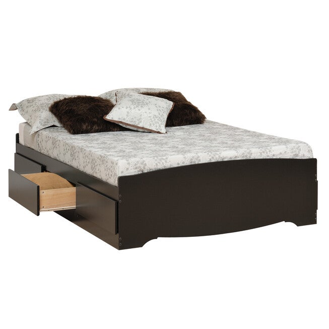Sonoma Black Double Platform Storage Bed (6-drawers), BLACK, hi-res image number null