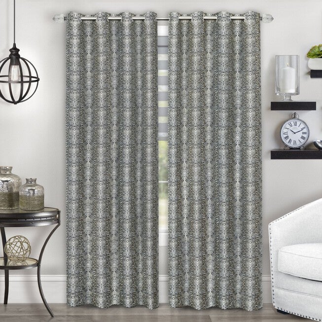 Python Grommet Window Curtain Panel, , on-hover image number 1