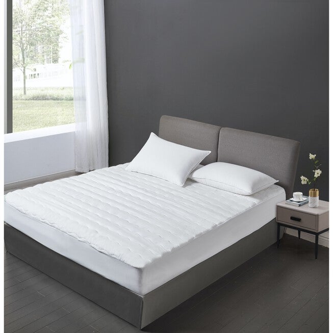 kathy ireland Microfiber Water Proof Mattress Pad, WHITE, hi-res image number null