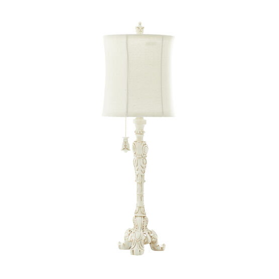 White Polystone Coastal Buffet Lamps, WHITE, hi-res image number null