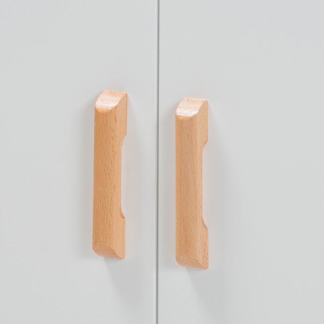 Russell Mid-Century Modern Two-Tone White And Oak Brown Finished Wood 2-Door Sideboard, , alternate image number 4