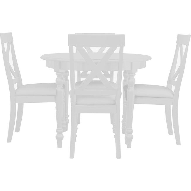 Philippe 5 Piece Dining Set, White, Round, WHITE, alternate image number null