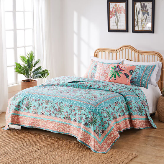 Audrey Turquoise Quilt Set, , alternate image number null