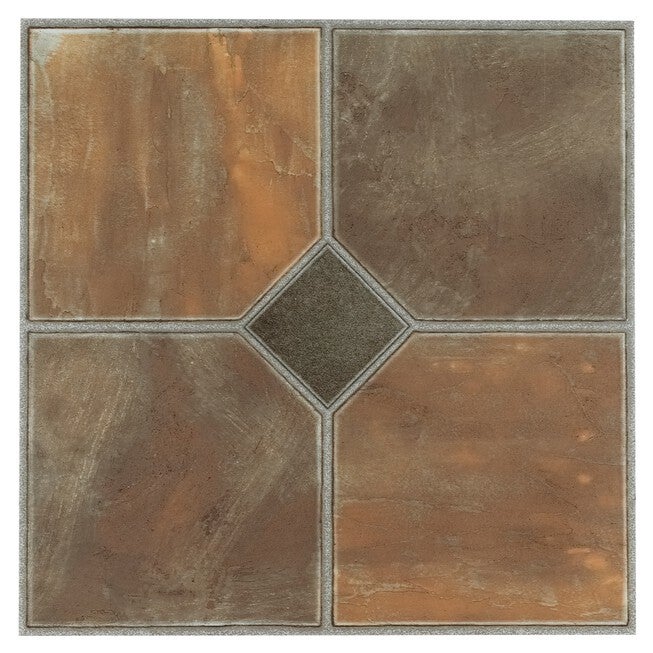 Sterling 12 inches x 12 inches Self Adhesive Vinyl Floor Tile - 45 Tiles/45 sq. Ft, RUSTIC SLATE, hi-res image number 0