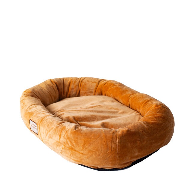 Bolstered Pet Bed and Mat, Ultra-Soft Dog Bed, Brown, Small, , alternate image number null