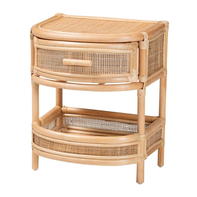 Side view of rattan nightstand