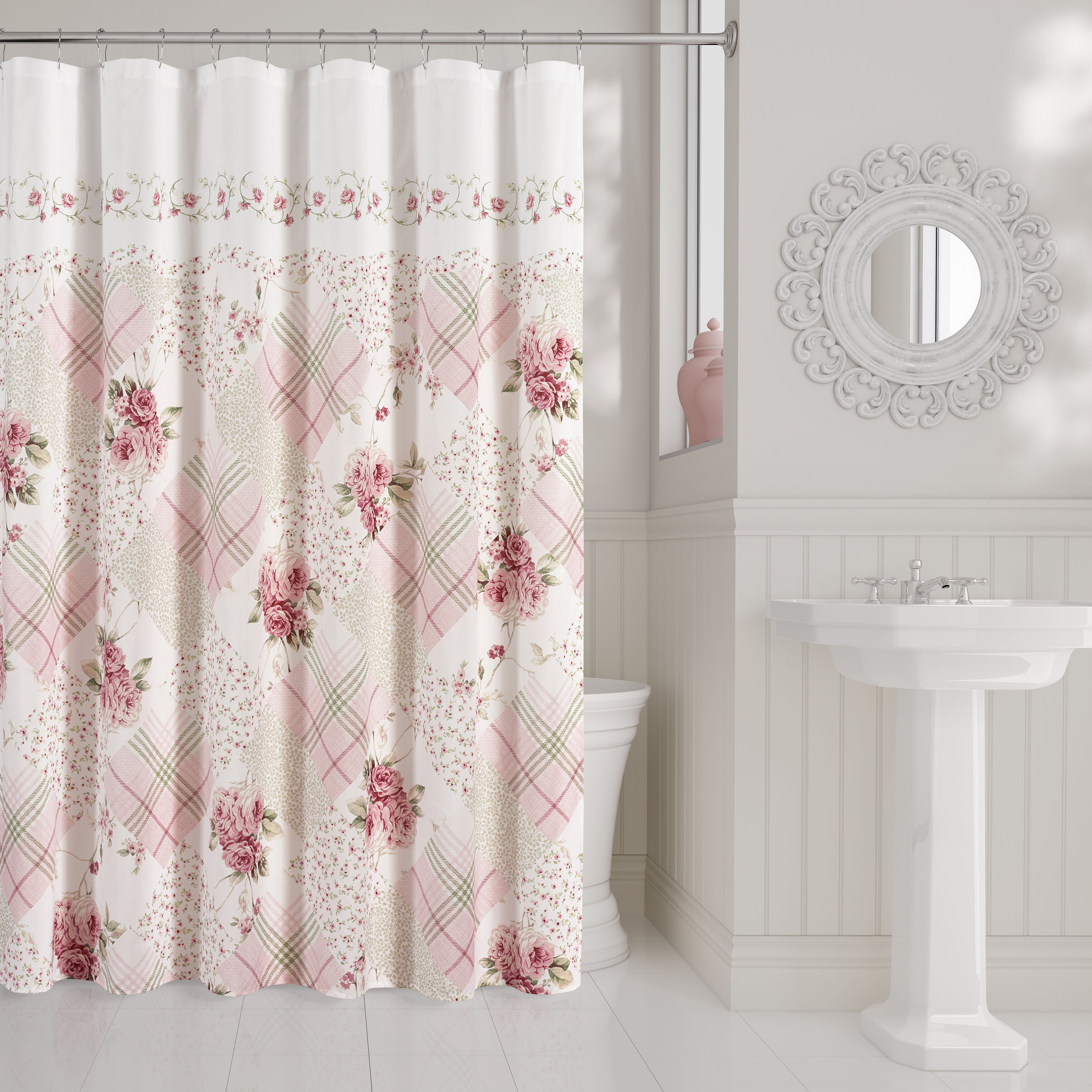 BUNGALOW SHOWER CURTAIN, ALMOND, hi-res image number 0