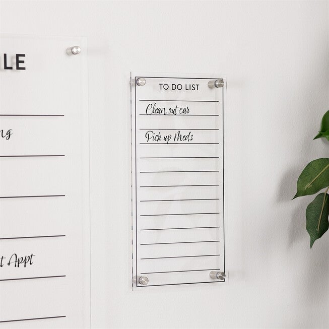 Acrylic Dry Erase To-Do List 13 inchesH, WHITE, alternate image number null