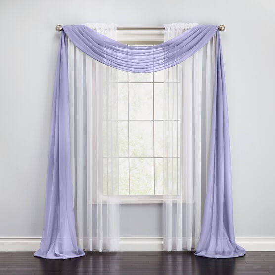 BH Studio Sheer Voile Scarf Valance, LAVENDER, hi-res image number null