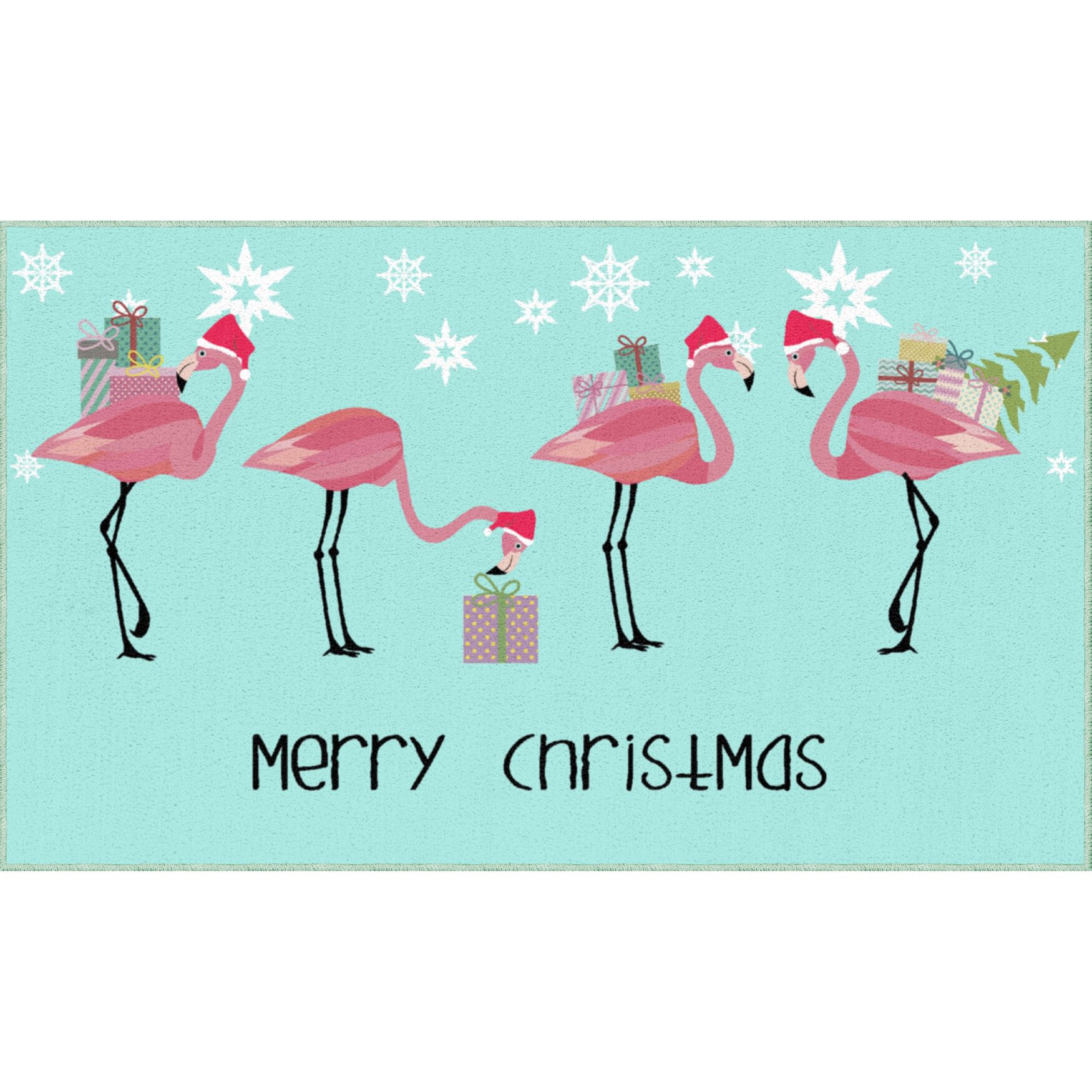 Flamingo Presents Light Blue Kitchen Rug, LIGHT BLUE, hi-res image number 0