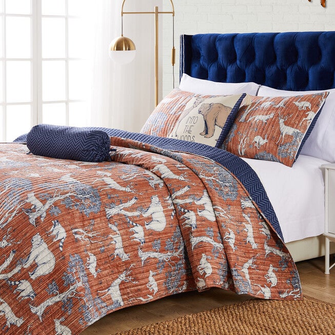 Menagerie Saffron Quilt Set, , alternate image number null