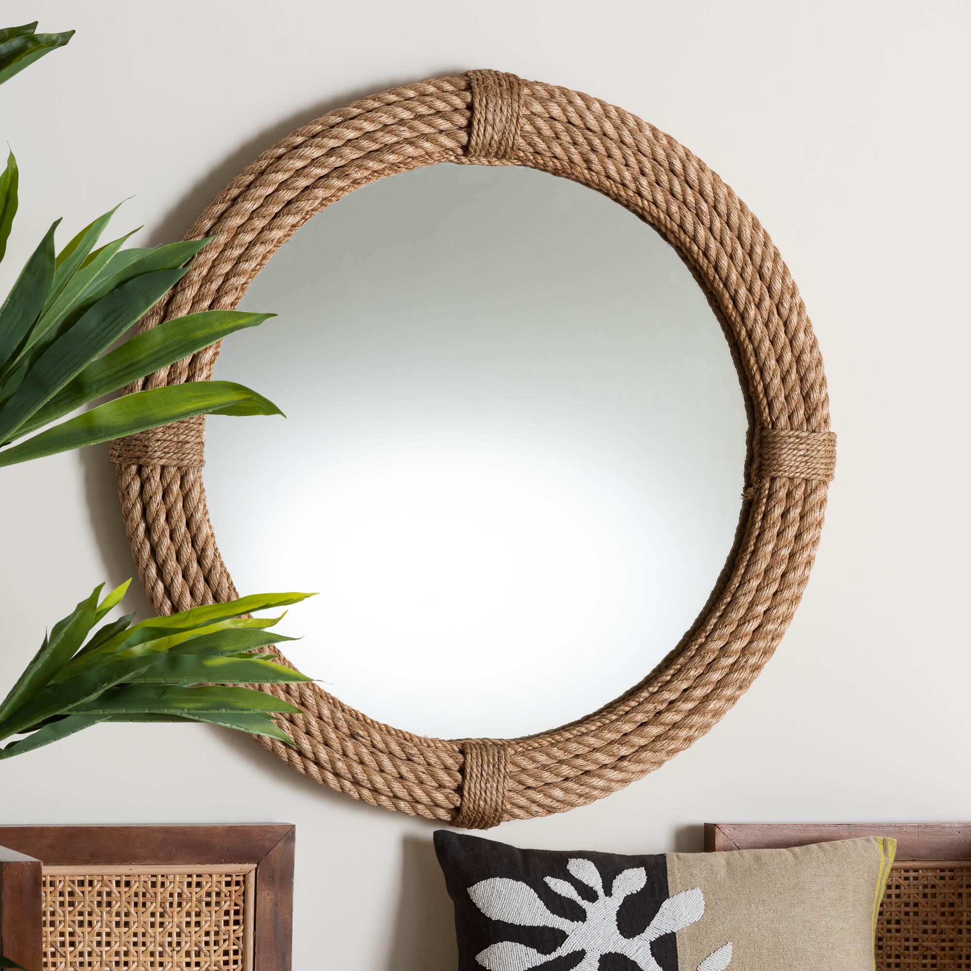 Manila Bohemian Woven Rope Accent Wall Mirror, NATURAL, alternate image number 3