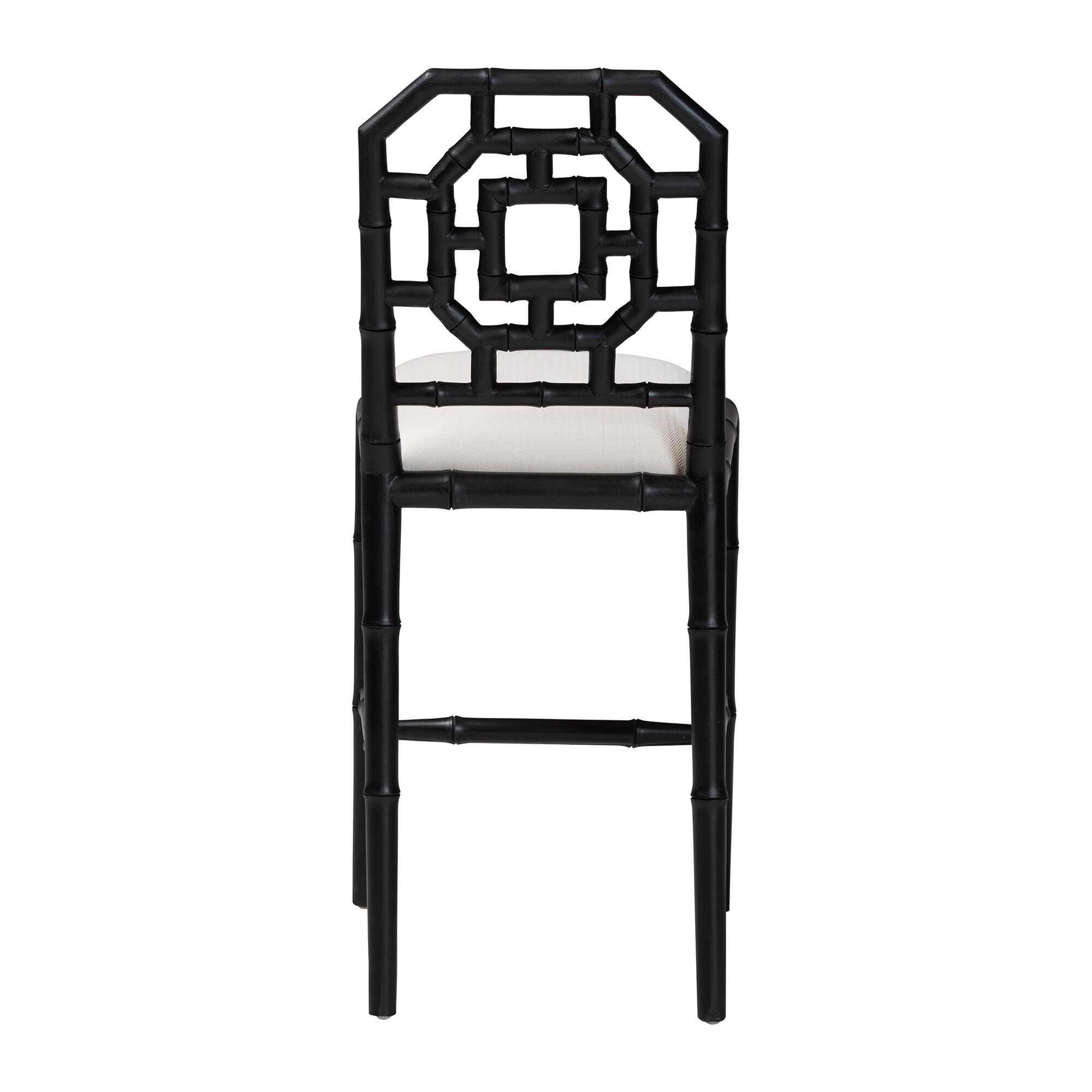 Boone Counter Stool with Chinoiserie Design, BLACK, alternate image number 4