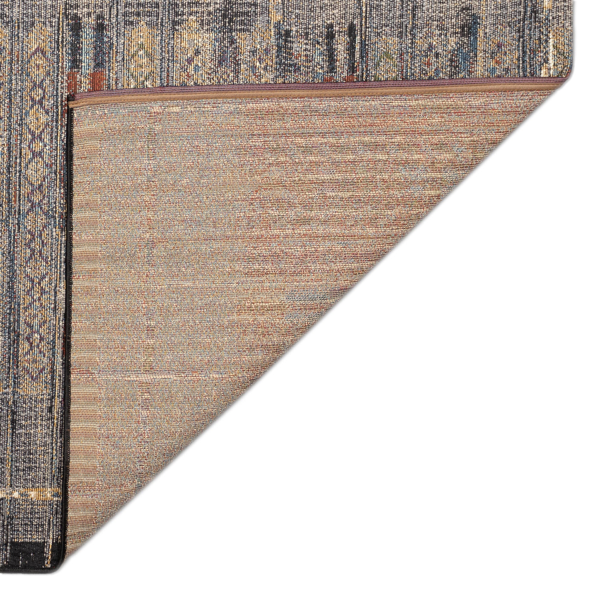 Liora Manne Marina Tribal Stripe Indoor/Outdoor Area Rug Black 8 feet 10 inches x 11 feet 9 inches, BLACK, on-hover image number 1