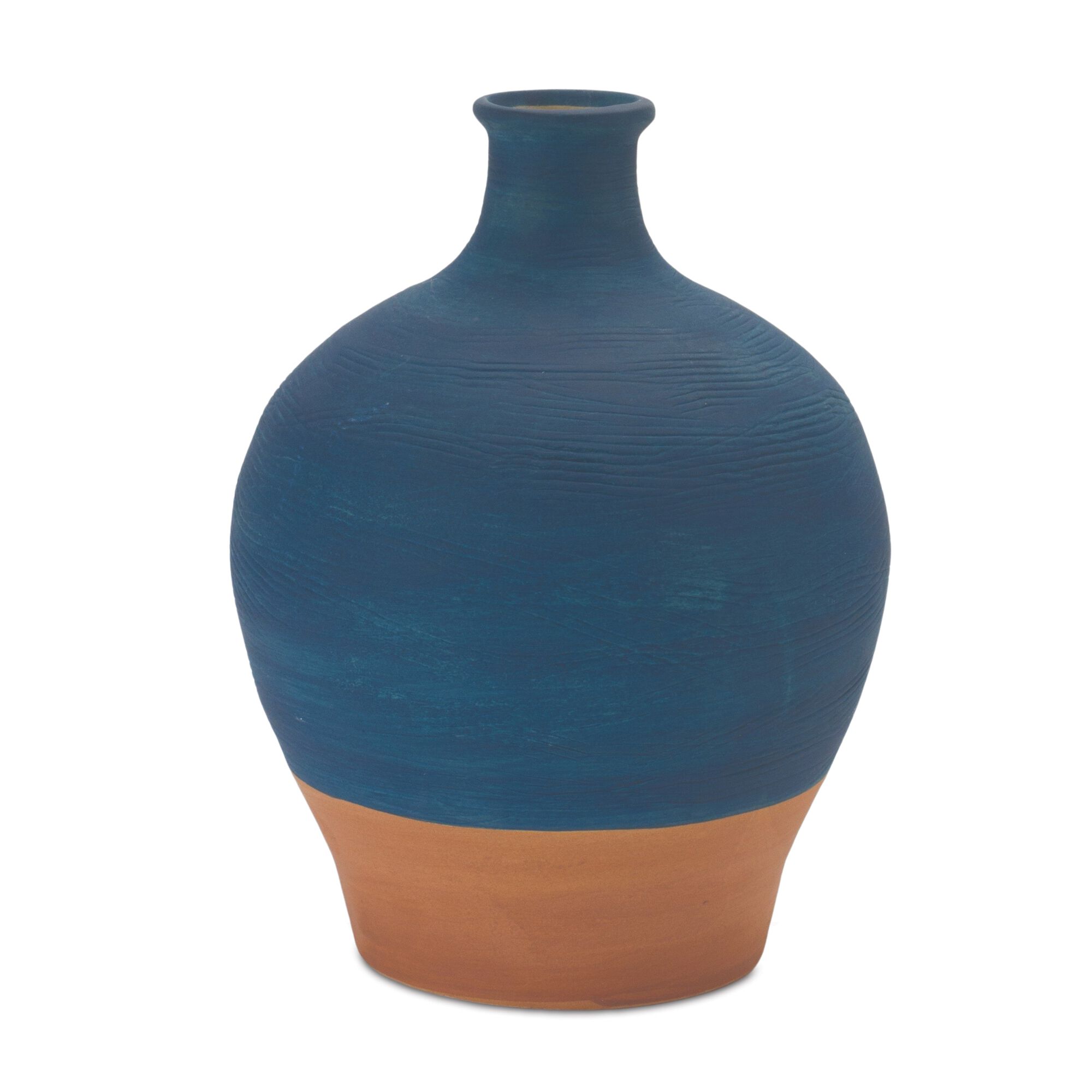 Vase 8.5 inchesH Ceramic, BLUE, hi-res image number 0
