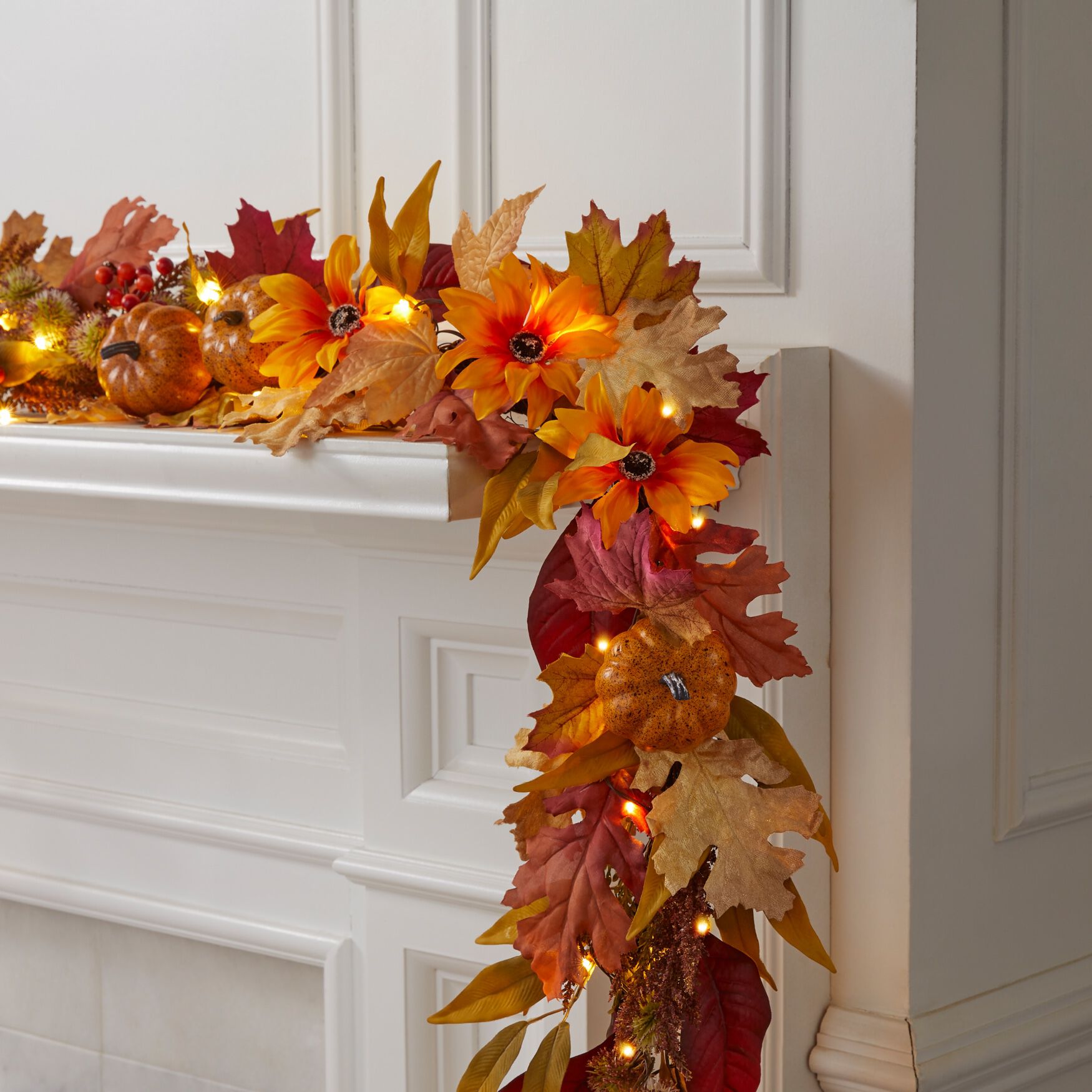 6-ft. Pre-lit Harvest Daisy Garland, , alternate image number 3