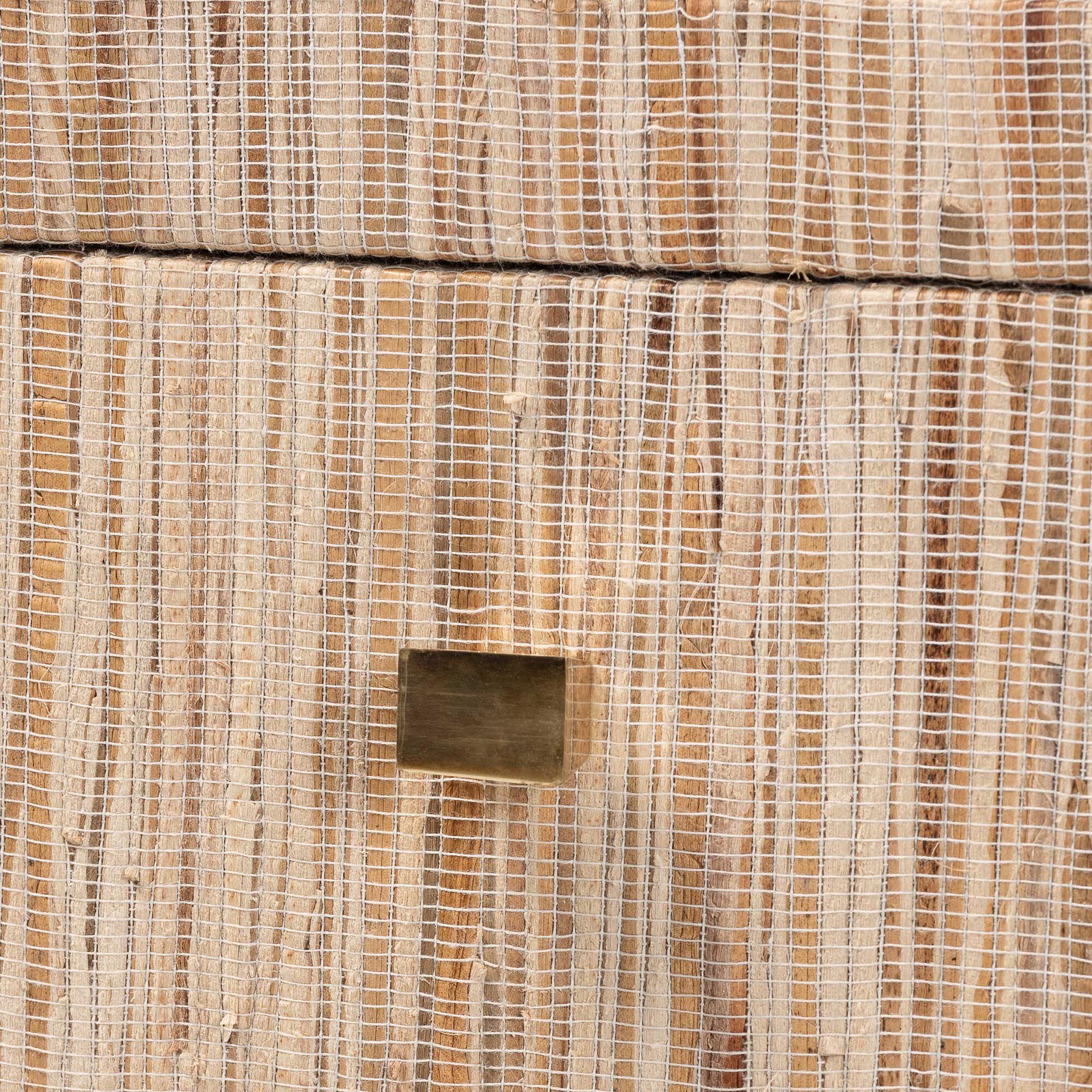 Julia Bohemian Woven Natural Grasscloth 1-Drawer Nightstand, NATURAL/GOLD, alternate image number 6