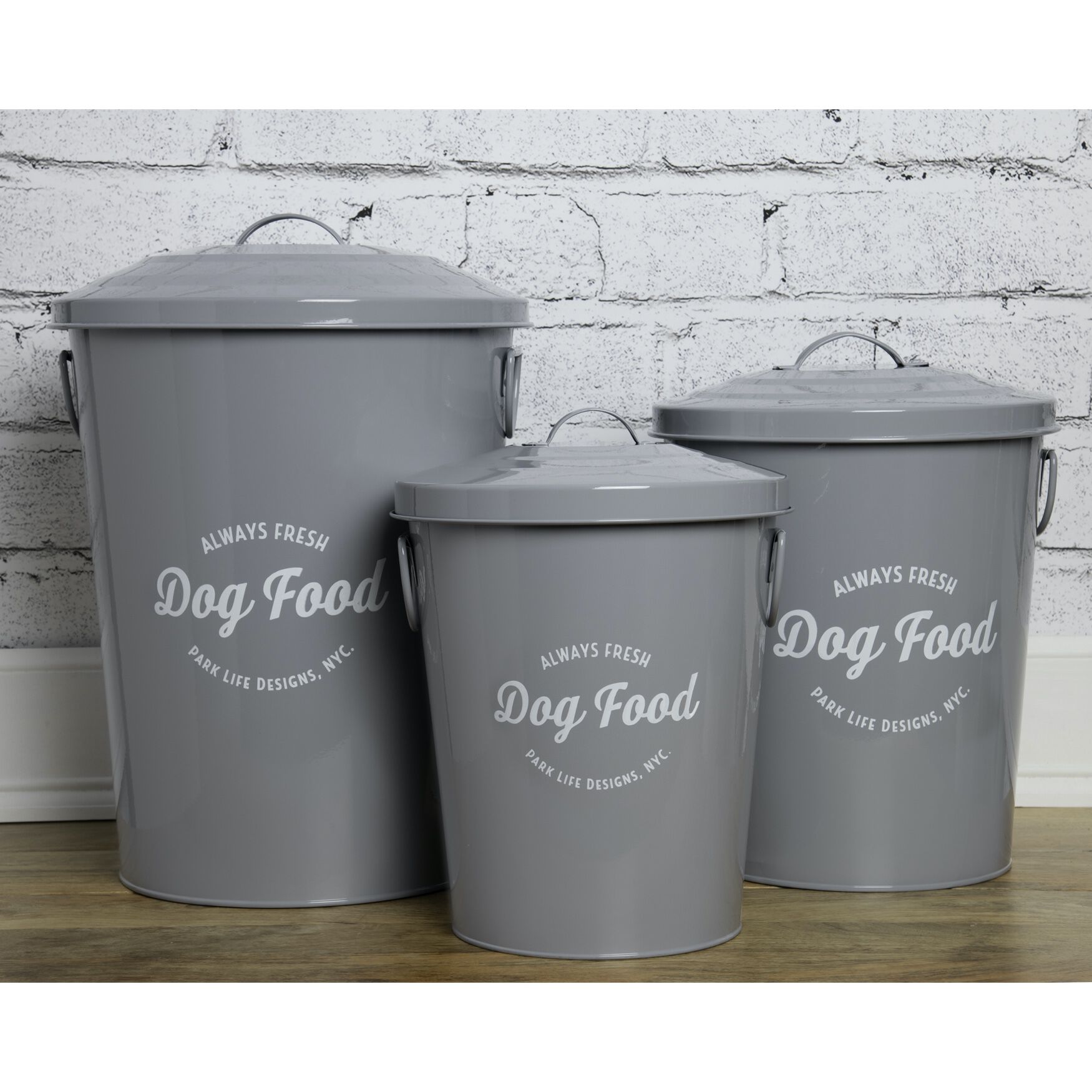 Andreas Grey Medium 21Lbs Pet Dog Cat Food Bin, , on-hover image number 1