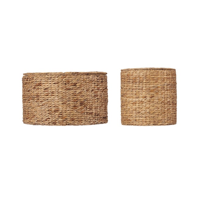 Satalia Round Water Hyacinth Storage Tables – 2pc Set, , alternate image number 1