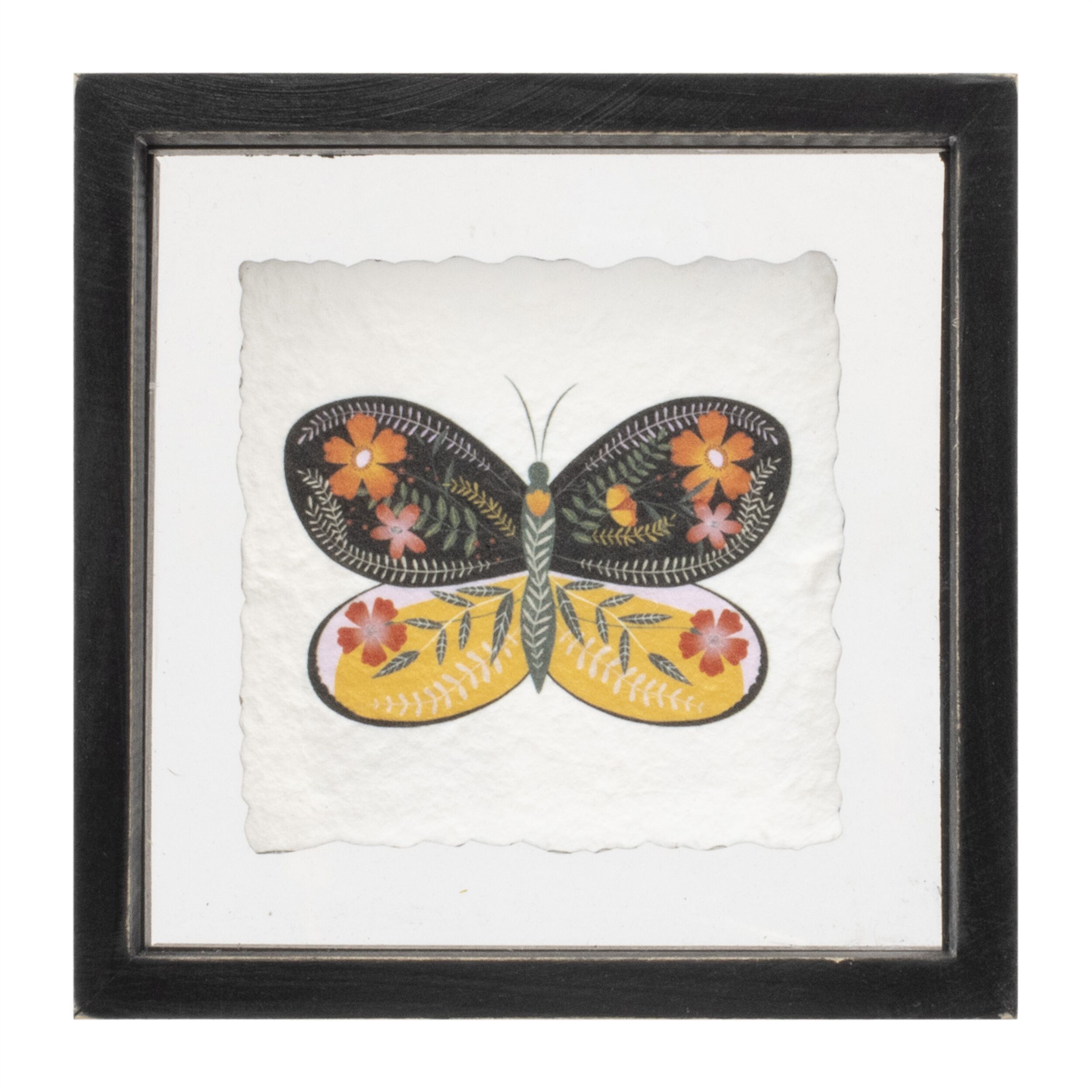 Framed Butterfly Block (Set of 2), BLACK/WHITE, alternate image number 2