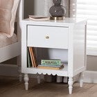 White nightstand with 1 drawer and open shelf