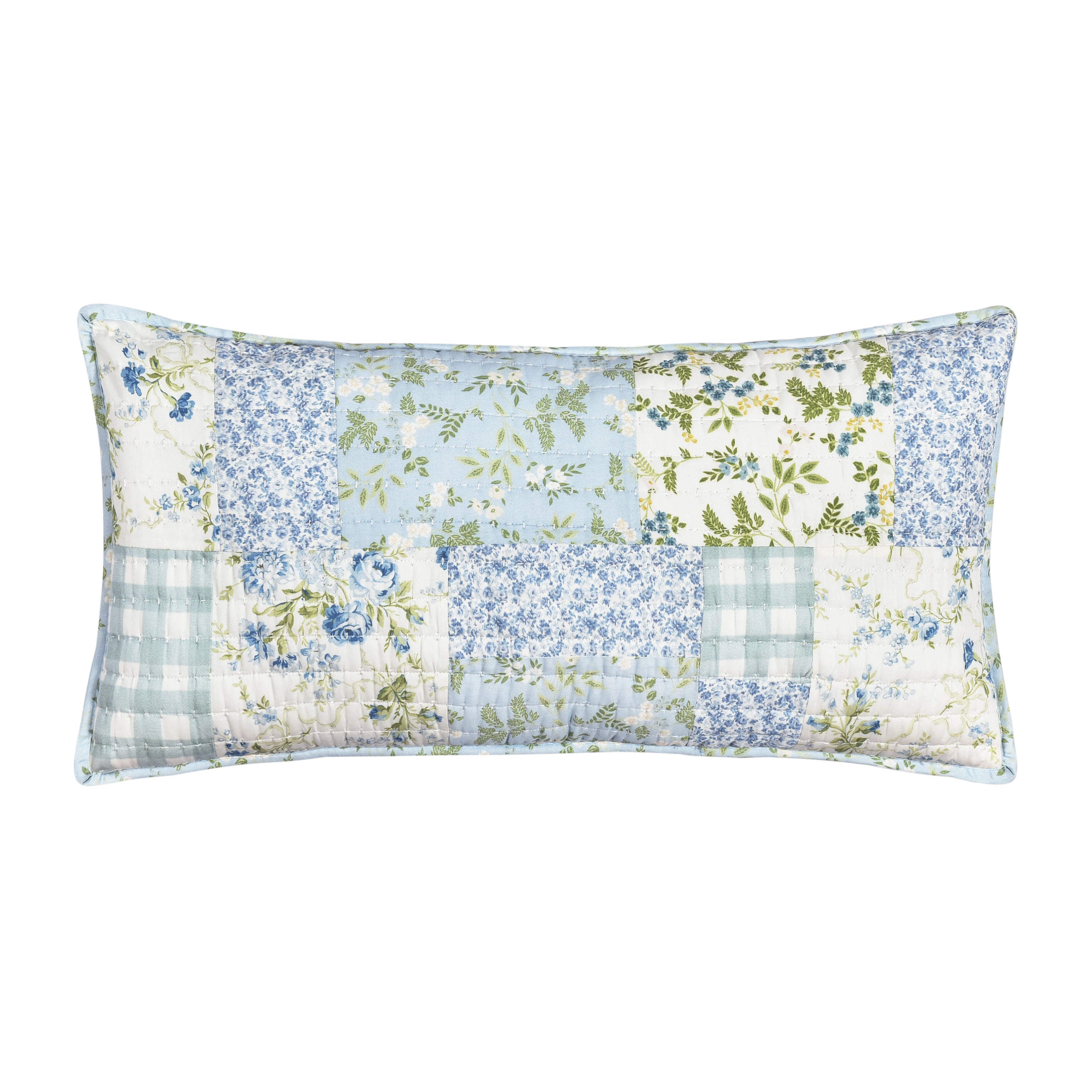 KARALENA QUILTED BOUDOIR DECORATIVE THROW PILLOW, BLUE, hi-res image number 0