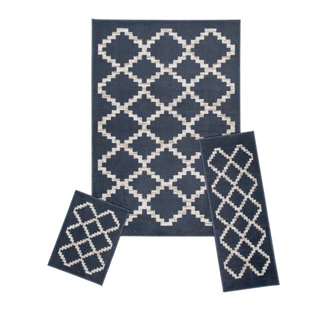 Capri 3 Piece Rug Set - Landon Blue/Grey, BLUE GREY, hi-res image number null