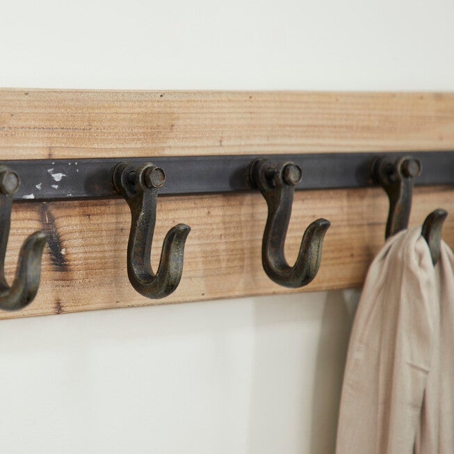 Brown Wood Industrial Wall Hooks Wall Hook, , alternate image number null
