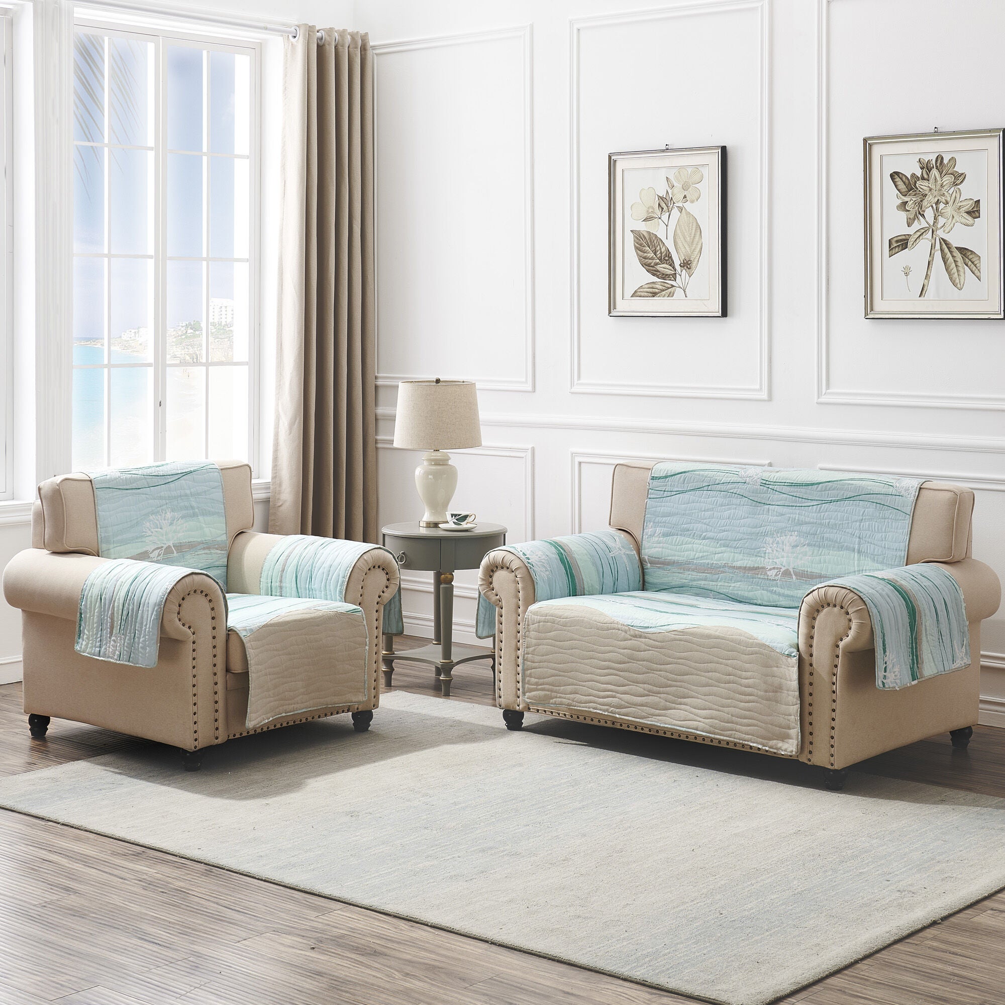 Maui Loveseat Quilted Furniture Protector, MULTI, alternate image number 2