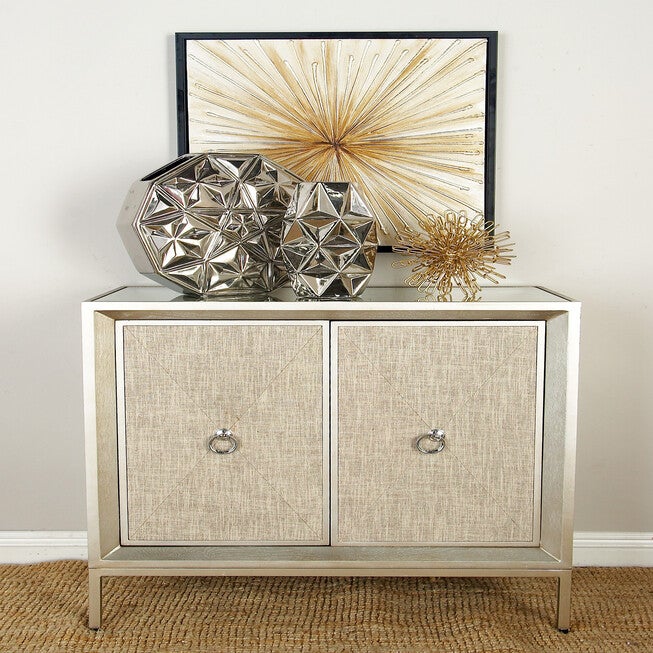 Beige Wood Glam Cabinet, 32x32x16, , alternate image number 5