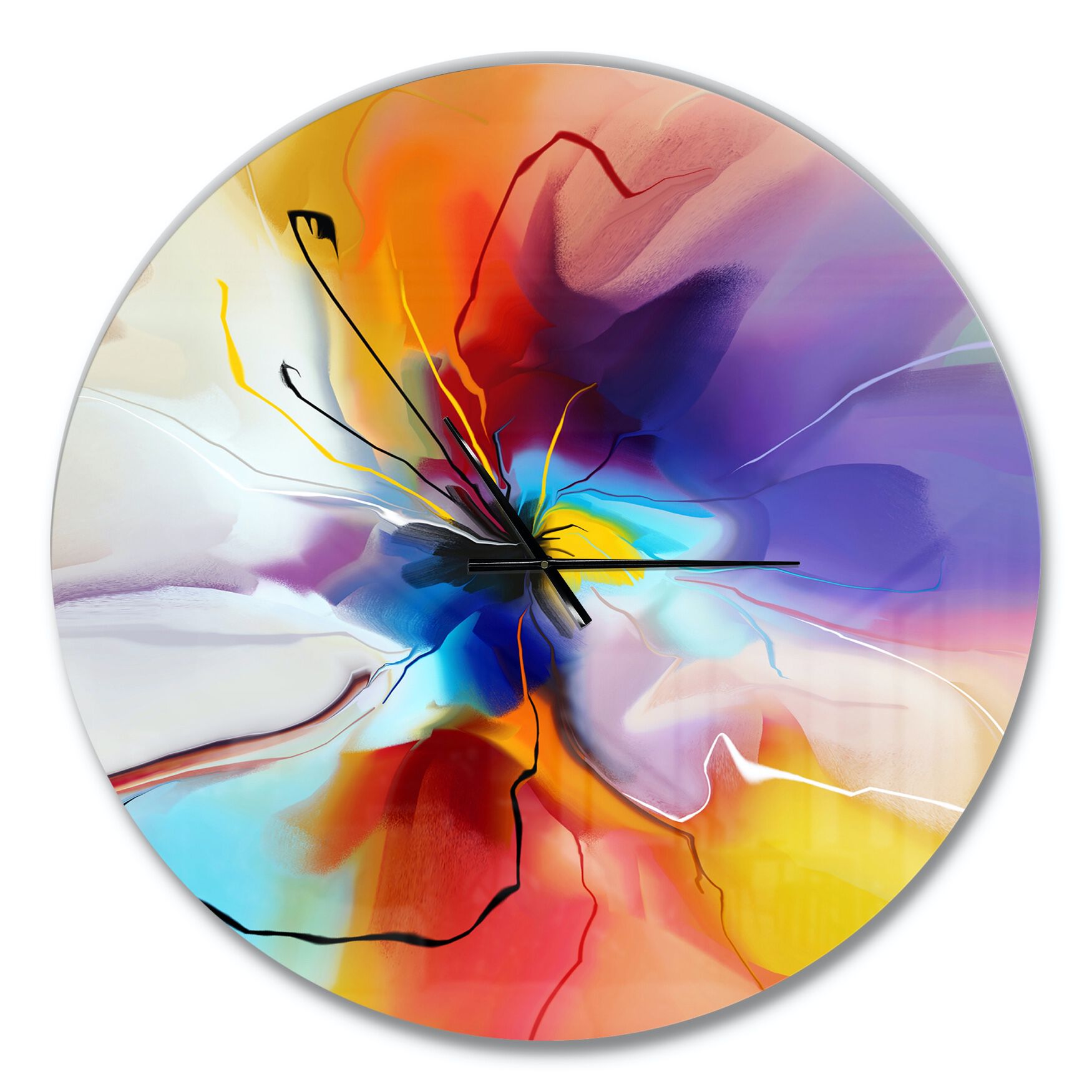 Creative Flower In Multiple Colors Farmhouse Wall Clock, , alternate image number 1