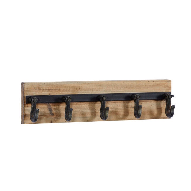 Brown Wood Industrial Wall Hooks Wall Hook, , alternate image number null