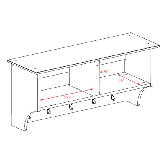 36" Wide Hanging Entryway Shelf, , alternate image number null