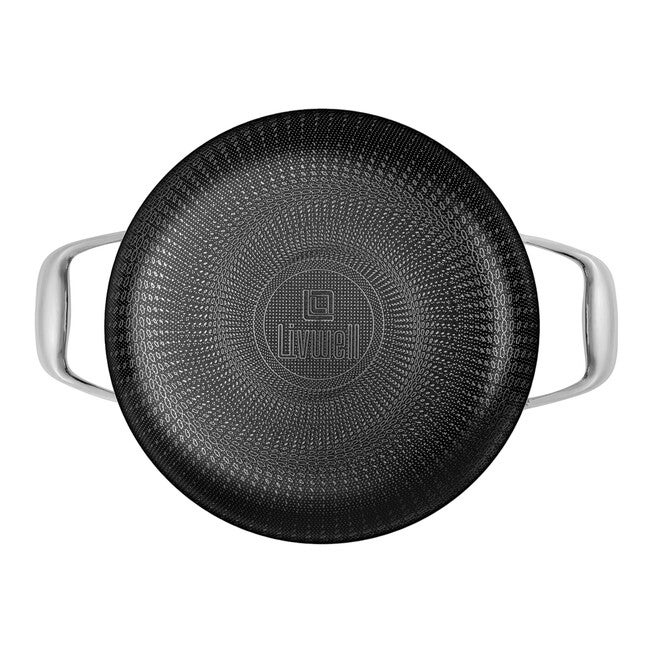 LIVWELL DiamondClad™ 6 Quart Hybrid Nonstick Stainless Steel Stock Pot and Lid, Dishwasher Safe, PFOA-free – Silver/Black, SILVER, alternate image number 6