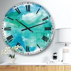 Sea Glass Farmhouse Wall Clock, BLUE, hi-res image number null