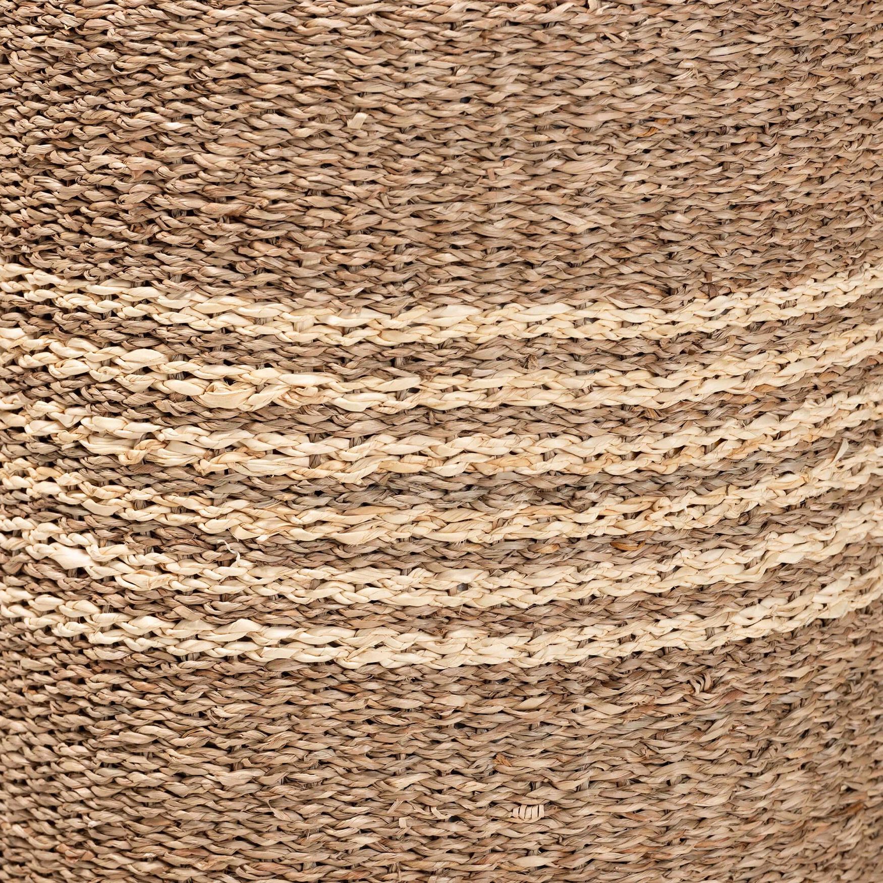 Wickham Modern Bohemian Natural Brown Seagrass Ottoman Footstool, , on-hover image number 1