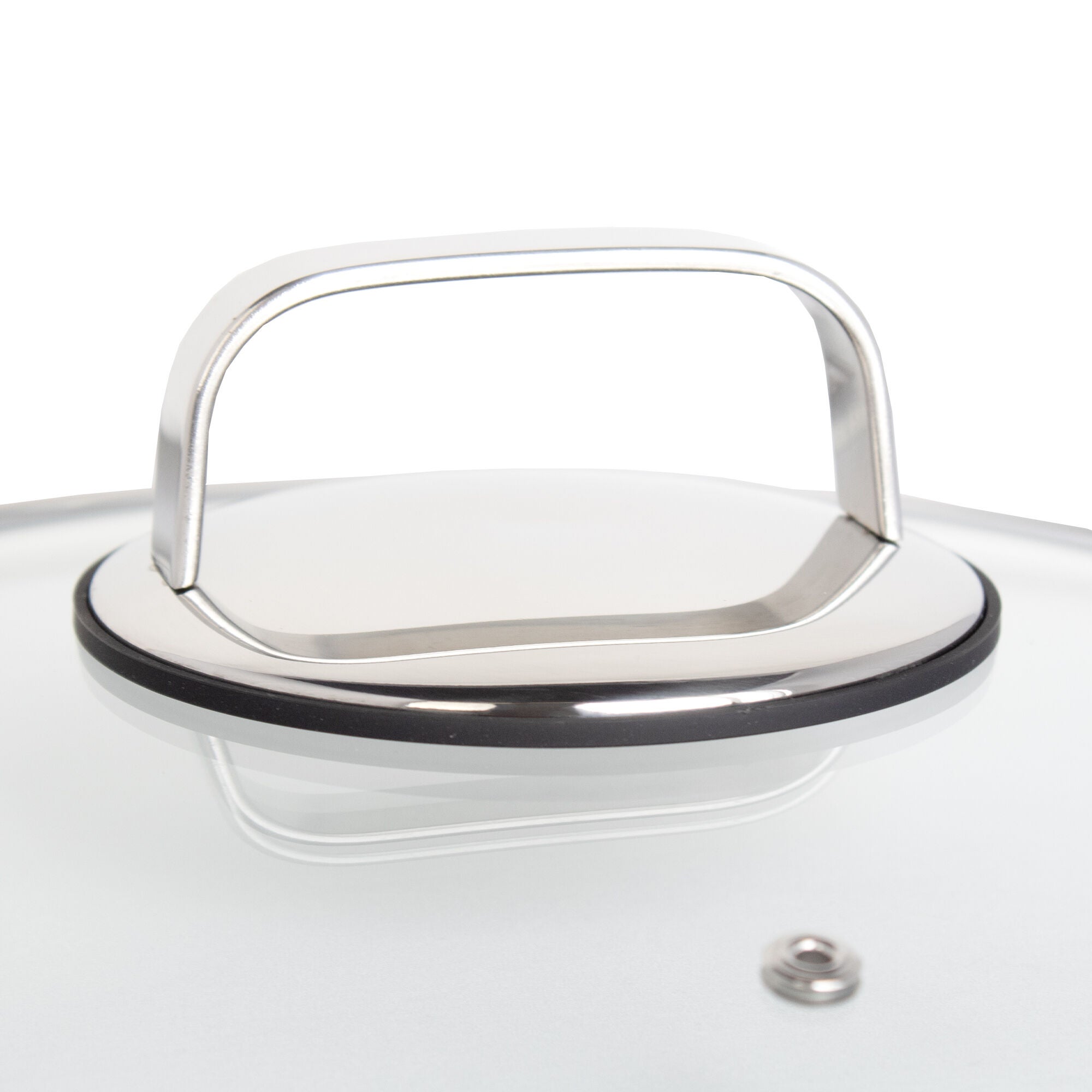 LIVWELL DiamondClad&trade; 14 inches Tempered Glass Lid with Silicone Rim, Cool Touch Insulated Handle, Dishwasher Safe &ndash; Clear, CLEAR, on-hover image number 1