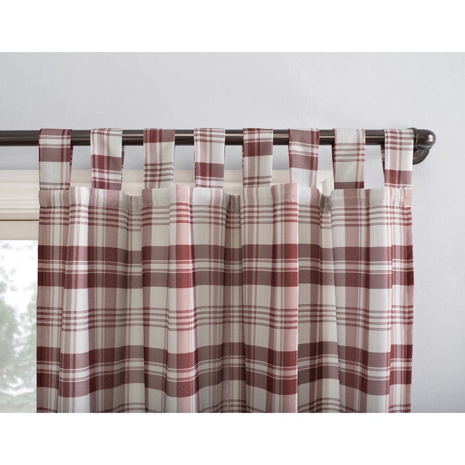 Plaid Semi-Sheer Tab Top Panel, , alternate image number null