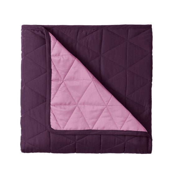 BH Studio Triangle Reversible Quilt, PLUM DUSTY LAVENDER, hi-res image number null