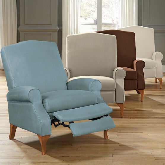 Oversized Faux Suede Push Back Recliner, , on-hover image number null