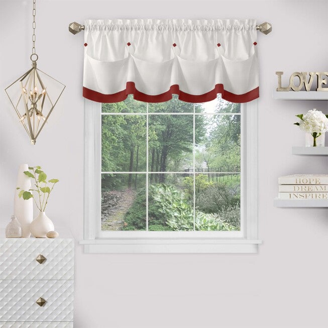 Lana Window Curtain Valance, LAVA, hi-res image number null