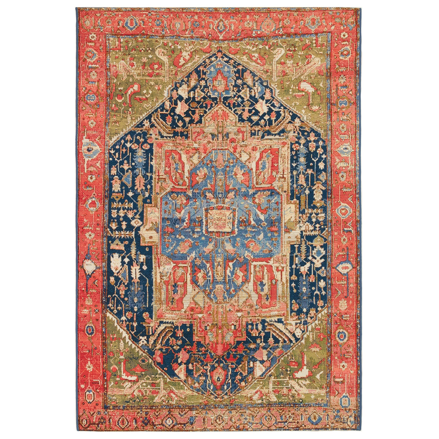 Marina Heriz Indoor/Outdoor Area Rug Red, MULTI, hi-res image number 0