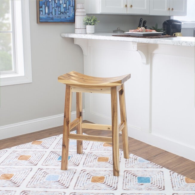 Archer Natural Saddle Barstool Backless Stools, , alternate image number 8