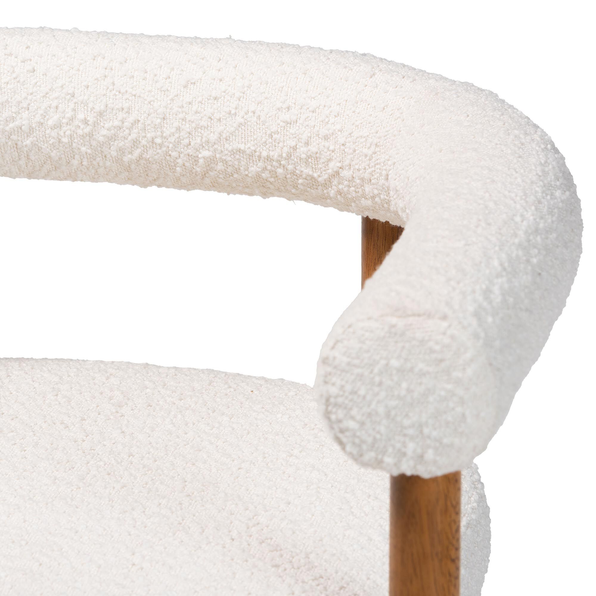 Caia Boucle Dining Chair, CREAM, alternate image number 5
