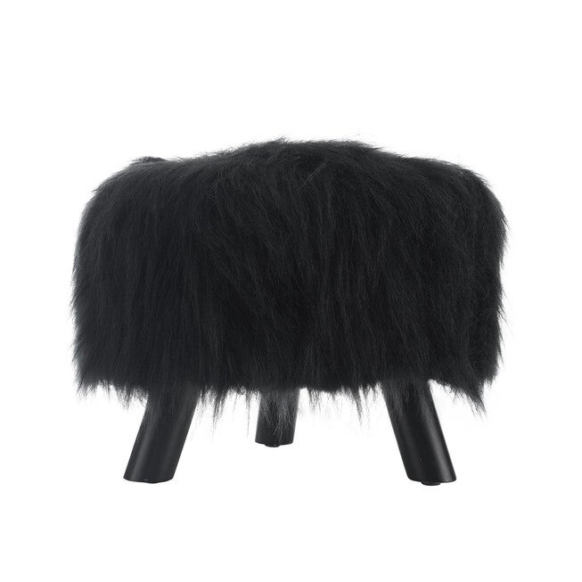Faux Fur Foot Stool, , on-hover image number 1