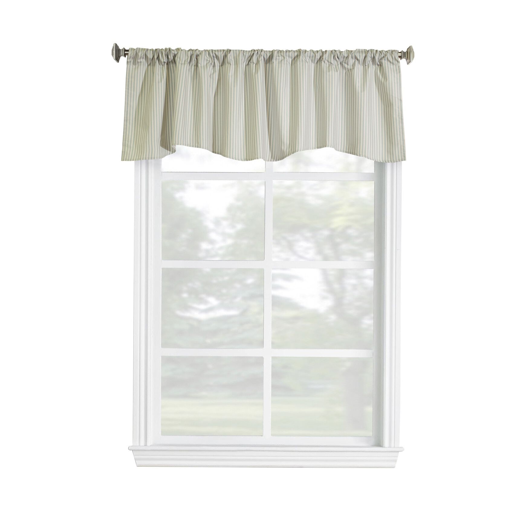 Ticking Stripe Room Darkening Pole Top Flat Valance, , alternate image number 9