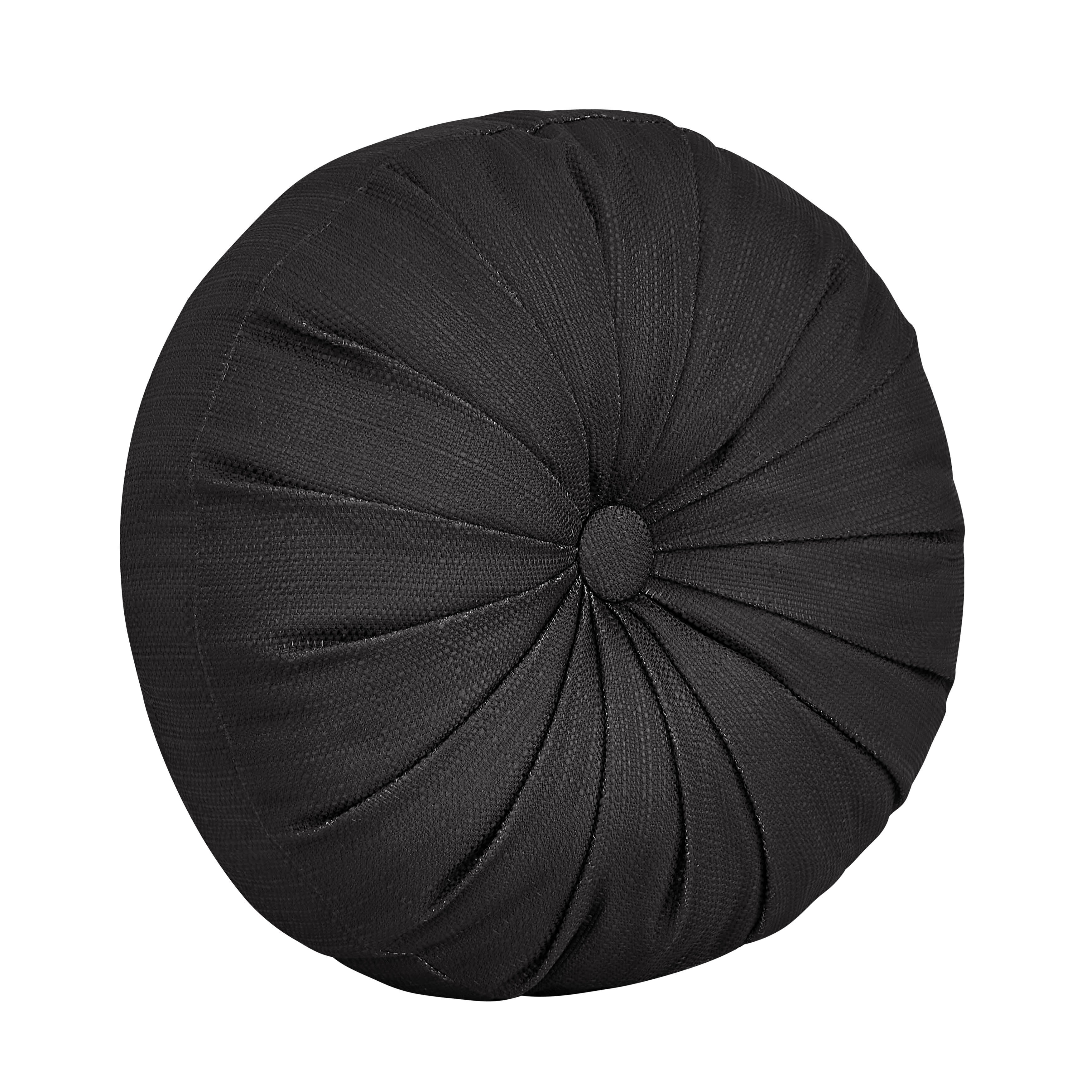 Messina Round Decorative Throw Pillow, BLACK, hi-res image number 0