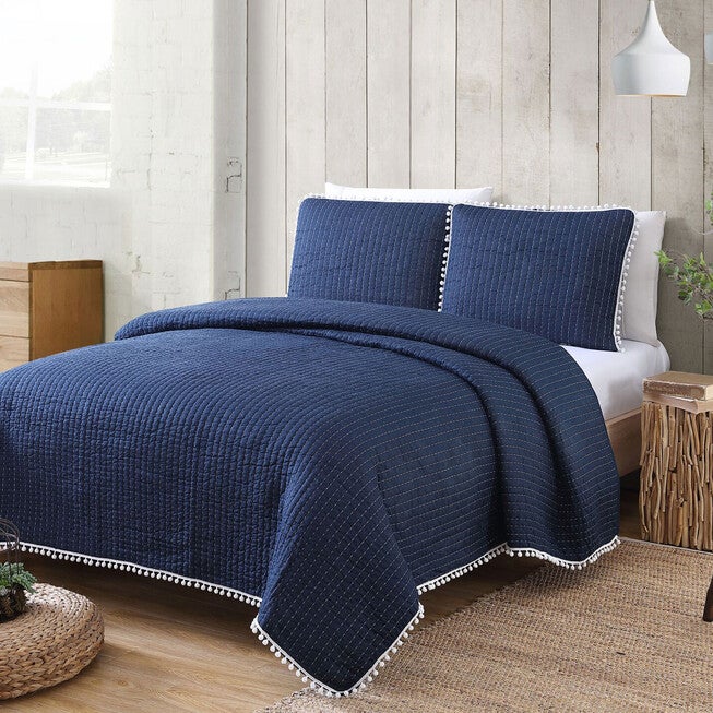 Costa Brava Quilt Set, NAVY, hi-res image number 0